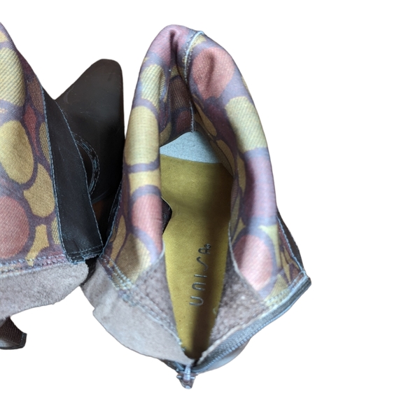 Ankle Boot Brown 10B Square Pointed Toe Metallic Bronze Stitching Rectangle Heel - Picture 8 of 16